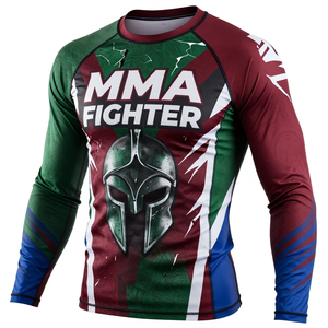 Camiseta de Compresión de Manga Larga para Luchadores de MMA, Camiseta Deportiva de Secado Rápido con Estampado por Sublimación, Camiseta de Compresión - Product Image 1
