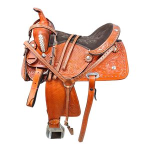 Venta al por mayor de sillas de carreras de barril hechas a mano de cuero genuino Premium Western Horse Saddles Bulk Rodeo Saddles Cowboy Tack Factory - Product Image 1
