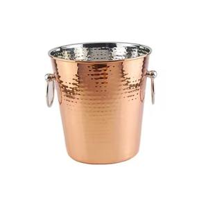 Enfriador de botellas de vino de cobre con acabado martillado Cubo de hielo con acabado dorado de alta calidad para el hogar Bar Hotel Restaurante Uso - Product Image 4