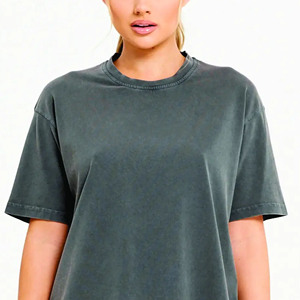 T-shirt pour femme écologique de haute qualité T-shirt en coton/polyester imprimé de logo personnalisé directement de l'usine - Product Image 4