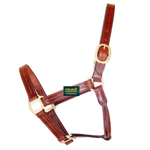 Design personnalisé anglais cheval licou véritable cuir de vache cheval serre-tête raccords en laiton qualité cheval équipement exportateur - Product Image 2