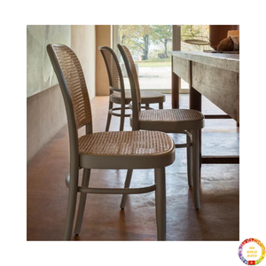 <b>Rattan</b> <b>chair</b> natural wicker handmade dining seat with sturdy bamboo frame for indoor <b>outdoor</b> furniture from Vietnam - Product Image 3