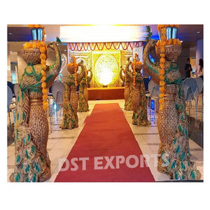 Wedding Aisleway Golden <b>Pillars</b> Traditional Wedding Walkway Golden <b>Pillars</b> Latest Wedding FRP Walkway <b>Pillar</b> - Product Image 6