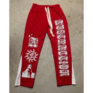 Alta calidad personalizado Puff estampado pesado ácido lavado francés Terry Flare apilado pantalones de chándal de gran tamaño en blanco Jogger pantalones para hombres - Product Image 3