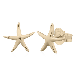 Pendientes de Plata de Ley 925 con Forma de Estrella de Mar Bailarina, Chapados en Oro - Product Image 2