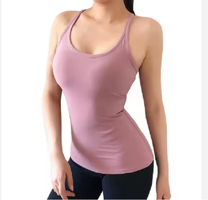 Camiseta sin mangas básica de gimnasio para mujer de Bangladesh, camiseta sin mangas básica personalizada, camiseta de entrenamiento transpirable con cuello cuadrado, Color sólido - Product Image 1