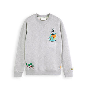 High Quality 100% Cotton Mens Pullover Sweatshirts Solid Winter Eco-Friendly Breathable Heavyweight <b>Denime</b> <b>Fabric</b> Custom Puff - Product Image 4