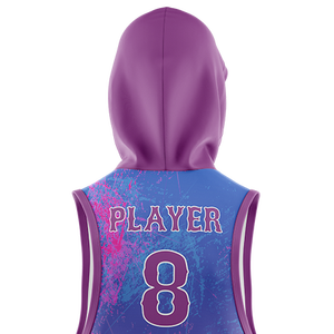 Wholesale Men's Polyester Sublimation Sleeveless <b>Hoodies</b> Embroidered Design Fleece Winter Embossed Sublimation Sleeveless Hoodie - Product Image 5