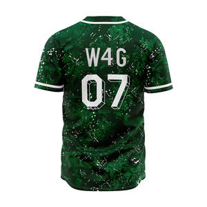 Maillots de baseball personnalisés à boutons, vierges, sublimation, maillots de baseball bon marché à boutons complets, broderie - Product Image 2