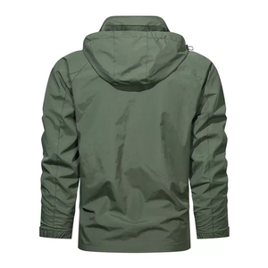 Veste coupe-vent à capuche vierge pour hommes à la mode en gros-Vestes unies coupe-vent de sport respirantes personnalisées - Product Image 3