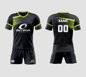 Ensemble de maillot de football pour homme adulte 100% polyester imprimé par transfert thermique col rond manches courtes respirant séchage rapide design 2026 - Product Image 1