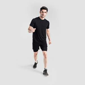 กางเกงขาสั้นกีฬา Elite Fit Active Sport ผ้าโพลีเอสเตอร์ 100% ไซส์ XS เอวยางยืด สีดำ สไตล์เบอร์มิวดา ตกแต่งโลโก้ ลายทอ สำหรับเล่นบาสเกตบอล - Product Image 4