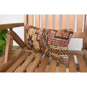 Oreiller Patchwork Kilim en laine brune 8x16 pouces oreiller d'accent rustique de luxe Floral Vintage moelleux imprimé matériel de literie en soie tissée - Product Image 3