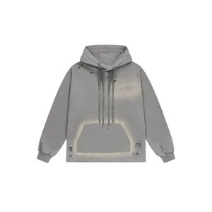 Top tendance hommes 100% coton en détresse sweat à capuche personnalisé lavage à l'acide Style brodé Techniques en gros à la mode pour l'hiver - Product Image 5