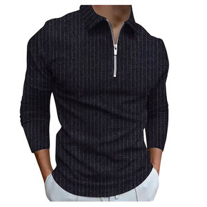 Polo con logotipo personalizado para hombre, camiseta negra de manga corta de algodón, informal, de verano, venta al por mayor - Product Image 3