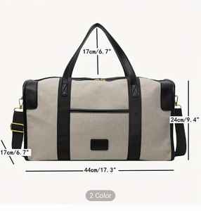 Bolsa de lona de viaje al aire libre con compartimento para zapatos, bolsa cruzada, moda, logotipo personalizado, patrón de letras, bolsas deportivas para gimnasio - Product Image 2