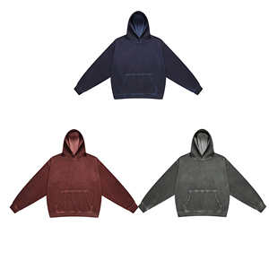 Sweats à capuche décontractés rétro personnalisés 420G pour hommes 100% coton vieilli pull surdimensionné en éponge française avec motif imprimé pour sauté - Product Image 2