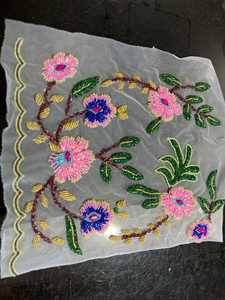 Applique en dentelle de luxe couture, broderie florale 3D en sequins et perles à la main, pour robes et robes de soirée - Product Image 3