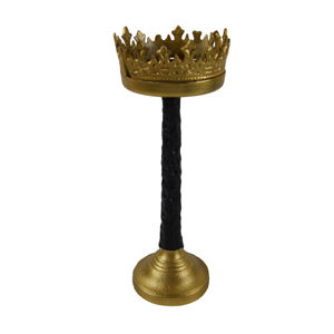 Soporte de vela decorativo hecho de latón con diseño de cuerda de acabado pulido brillante para la decoración de la Mesa del hogar y la boda - Product Image 1