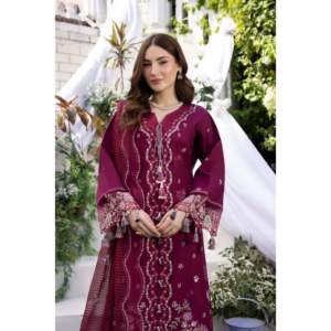 Ensemble de costume en tissu lawn brodé pour femmes MEHMAL, collection MBN-01-MELIGEND - Product Image 4