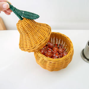 Cestas de mimbre baratas bebé niño niños mejor regalo otro estilo pera fruta en forma de ratán hecho a mano tejido cesta de almacenamiento - Product Image 6