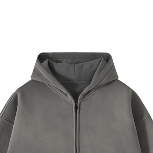 100% algodón lavado ácido polar cremallera Sudadera con capucha para hombres invierno de gran tamaño 360g gran oferta calle desgaste estilo a granel cantidad - Product Image 4