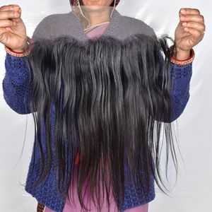 Extensiones de Cabello Humano Natural Indio 100% Virgen, Doble Trama, Ondulado Profundo, Negro, para Mujer, 13*4 Frontal, Venta al por Mayor - Product Image 3