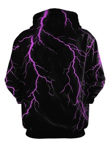 Sweat à capuche pour homme Violet Lightning Imprimé Pull de poche Street Fashion Sweats à capuche pour homme et femme Sweats à capuche décontractés pour homme - Product Image 3