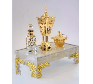 Quemador Bakhoor de Metal Vintage árabe hecho a mano, decoración dorada y plateada, quemador Bakhoor de Metal Vintage árabe hecho a mano, dorado - Product Image 2