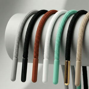 Cordon tressé ciré de couleur personnalisée avec embouts en caoutchouc |   Vêtement 100% polyester de luxe, écologique, diamètre 5 mm, longueur 90-180 cm - Product Image 3