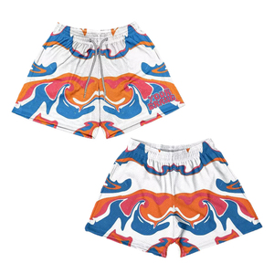 กางเกงขาสั้นกีฬาผ้าตาข่ายพิมพ์ลายสตรีทแวร์โพลีเอสเตอร์แห้งเร็วสำหรับฤดูร้อนสำหรับผู้ชาย ผู้ผลิตแบบลำลอง - Product Image 4