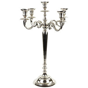 Nuevo candelabro vintage de 5 brazos brillante plata aluminio metal mejor precio Decoración de mesa de boda impresionante portavelas - Product Image 3