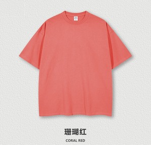 T-shirt oversize à épaules tombantes 100% coton épais pour hommes T-shirt blanc à col montant et poids lourd pour hommes - Product Image 2