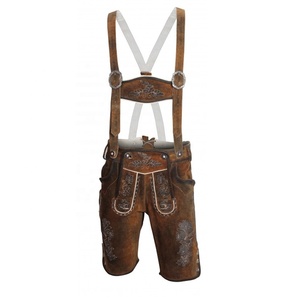 <b>Old</b> Style Plus Size High Embroidered Lederhosen for Men | Antique Look Bavarian Leather Shorts | Handmade Oktoberfest Costume - Product Image 1