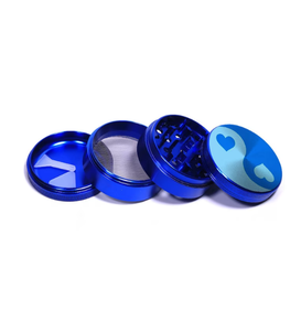 Herb Blue Taiji Magnetic Shiny Aluminum - 40MM - 4 Part Herb Grinder Price Products - Product Image 2