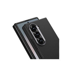 Étui de luxe Netzy en fibre de carbone pour Samsung Galaxy Z Fold 6, coque arrière métallique fine avec protection de l'appareil photo, logo personnalisable INS - Product Image 2