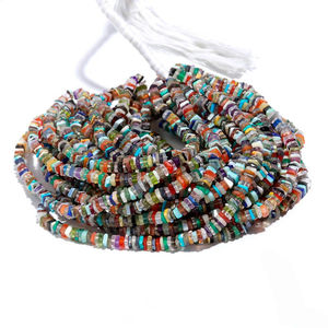 Natural Multi Gemstone <b>Heishi</b> Square <b>Beads</b> 4-6mm Smooth Gemstone <b>Beads</b> For Necklace Making At Wholesaler Price From India Bulk - Product Image 6