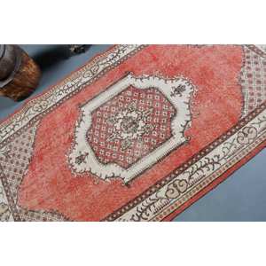 พรมตุรกีโบราณขนาดใหญ่3.9 x พื้นที่7.3ft คลาสสิกสีแดงขาวปะต่อสไตล์โบฮีเมียนลาเท็กซ์ขนสัตว์สำหรับตกแต่งห้องโถงห้อง - Product Image 5