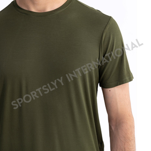 เสื้อยืดผู้ชายคุณภาพสูง สวมใส่สบาย ทรงปกติ แขนสั้น ไม่เป็นขุย รับสกรีนโลโก้ด้านหน้า - Product Image 4