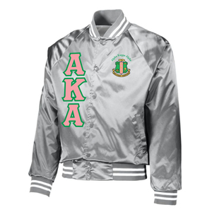 Broderie personnalisée Fraternité grecque Lettre Sorority Applique logo Satin Veste Baseball Bomber 90s Veste veste universitaire - Product Image 5