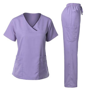 Uniformes médicos unisex con logotipo personalizado, uniformes hospitalarios de moda para enfermera, belleza, Salón dental, trabajo, tejido elástico para hombres y mujeres - Product Image 5