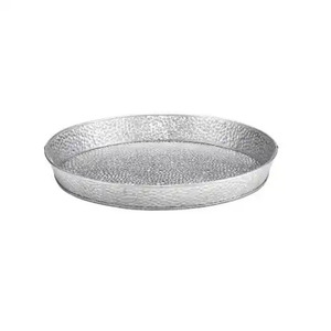 Grossiste Plateau de service rond galvanisé avec poignée Plateau de service fait à la main pour la maison et le mariage ton argent - Product Image 3
