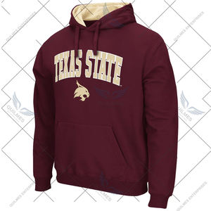 Sweat à capuche personnalisé pour hommes, Texas State Bobcats, en coton molletonné, avec poche kangourou, impression de logo OEM - Product Image 2