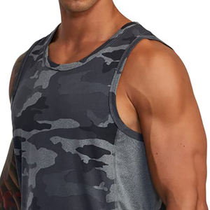 Débardeur sans manches gris pour homme Gilet d'entraînement de gymnastique 100% polyester, écologique, anti-UV, séchage rapide, respirant, décontracté, streetwear - Product Image 1