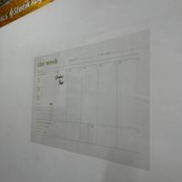 Organisateur de planification hebdomadaire 2025 Modèle-8684111292367 réutilisable effaçable à sec en PET magnétique pliable en bois avec installation statique Post-It