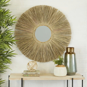 Handwoven Modern Boho Seagrass <b>Mirror</b> Eco-friendly Natural Frame <b>Mirror</b> Wall Hanging Vietnamese Wholesaler Manufacturer - Product Image 1