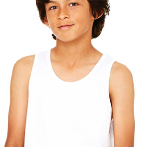 Sideseamed-Camiseta sin mangas blanca para jóvenes, camiseta Unisex de algodón peinado y anillo de 100% onzas, tamaño 4,2 - Product Image 4