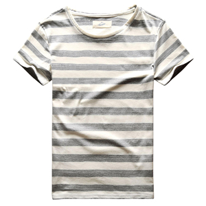 เสื้อยืดลายทางของผู้ชายเสื้อยืดผ้าฝ้าย100% ลายทางแบบกำหนดเองได้2025 - Product Image 2