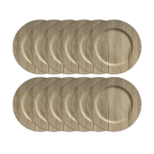 Placa de cargador de calidad asegurada con placa de cargador de estilo único hecha de madera maciza de forma redonda para plato de servir alimentos - Product Image 5