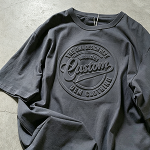 T-shirts unisexes avec impression de logo, t-shirts en coton avec impression en relief, vêtements personnalisés avec impression 3D en relief, étiquettes de vêtements texturées, t-shirts pour hommes de luxe - Product Image 2